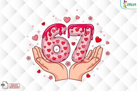 67 Valentine Love Number PNG: A Sweet Design for Romantic Celebrations