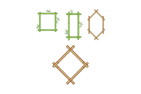 Bamboo Frames and Borders Set with Leave: Elevating Design with Natural Elements