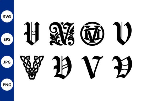 Bold Blackletter Monogram Glyphs Design