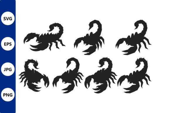 Bold Scorpion Vector Silhouettes for Design