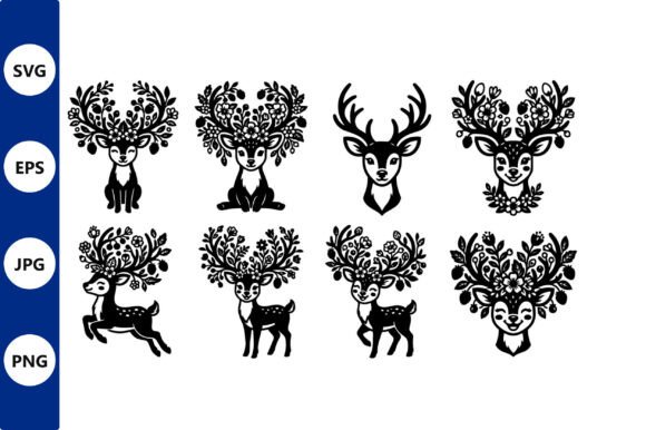 Bringing Nature and Artistry Together with Deer Floral Antler Silhouettes