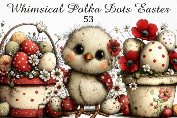 Bringing Playful Charm to Digital Design with Whimsical Polka Dots Easter Clipart