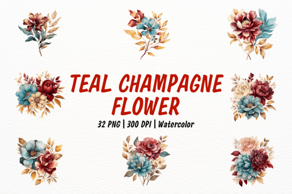 Burgundy Teal and Champagne Gold Flower: Elevating Design with Sophisticated Color Palettes