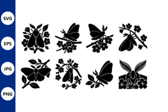 Butterfly and Floral Silhouettes Vector: Elevating Modern Design with Timeless Contrast