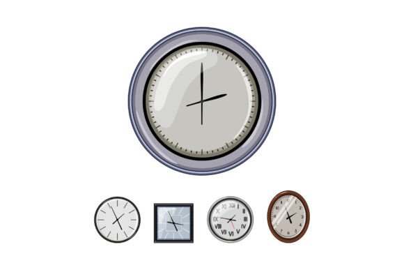Collection of Timepieces Illustrating Design and Diverse Wall Clocks