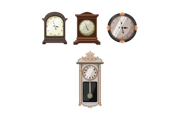 Collection of Vintage Classic Clocks Mea