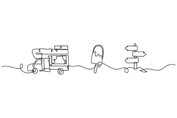 Continuous Line Design of Campervan: Minimalist Aesthetics for Modern Creatives