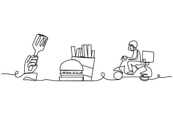 Continuous Line Food Delivery Design