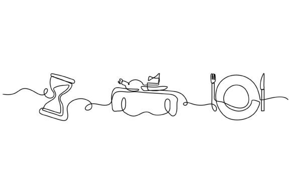 Continuous Line Serve Food Art