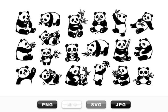 Cute Panda Bear SVG Set for Creators