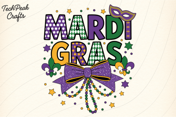 Design with Mardi Gras Bow PNG