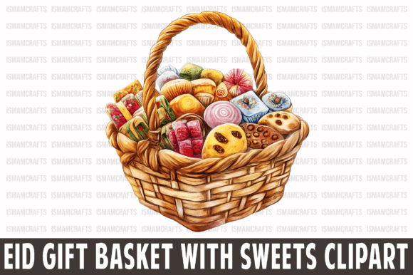 Eid Gift Basket with Sweets Clipart PNG: A Creative Resource for Designers