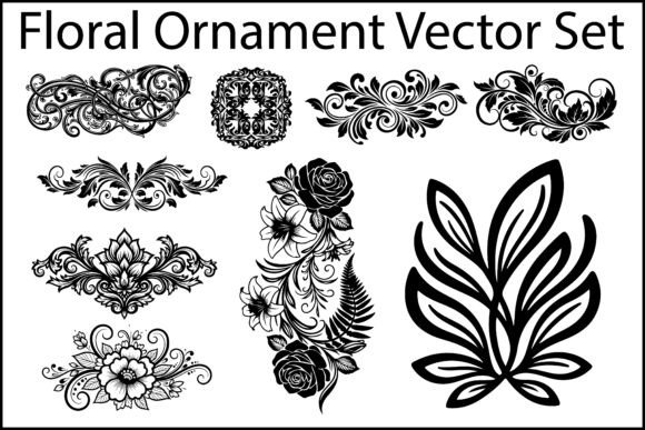 Elevating Design with the Floral Ornament Vector Set