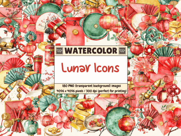 Embrace Celestial Serenity: A Guide to Lunar Icons Watercolor Clipart