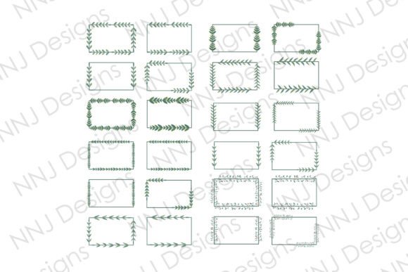 Enhancing Design Projects with the 24 Rectangle Leaf Frame PNG Bundle
