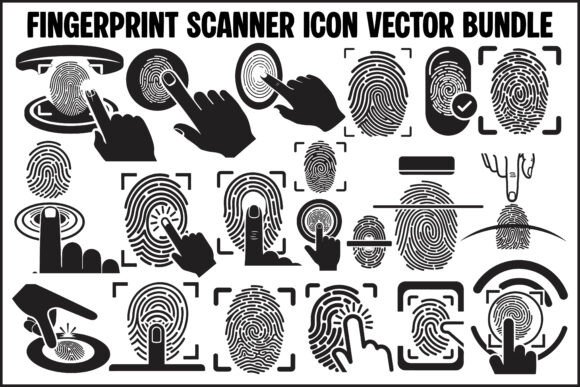 Fingerprint Scanner Security Icon Vector