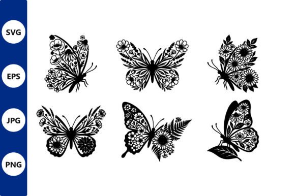 Floral Butterfly Vector Set for Creators
