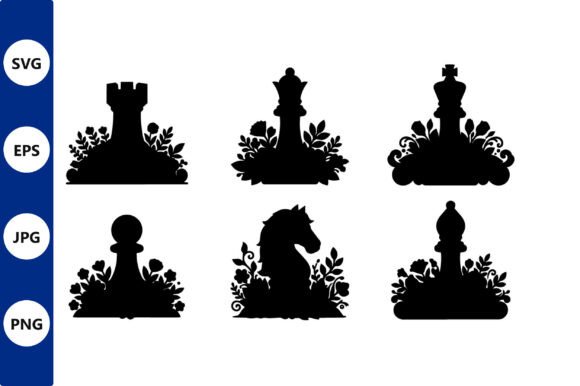 Floral Chess Silhouettes: Merging Strategy and Botanical Elegance