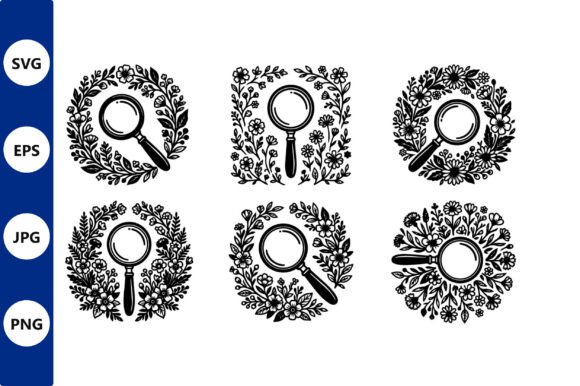 Floral Wreath Magnifying Glass Vector: A Comprehensive Guide to Botanical Investigation Design