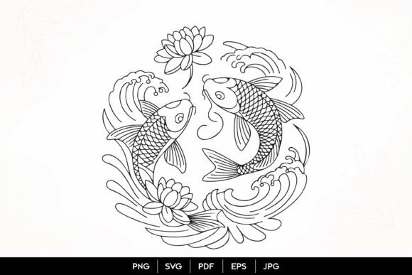Koi Fish Lotus Line Art SVG: A Guide to Digital Serenity