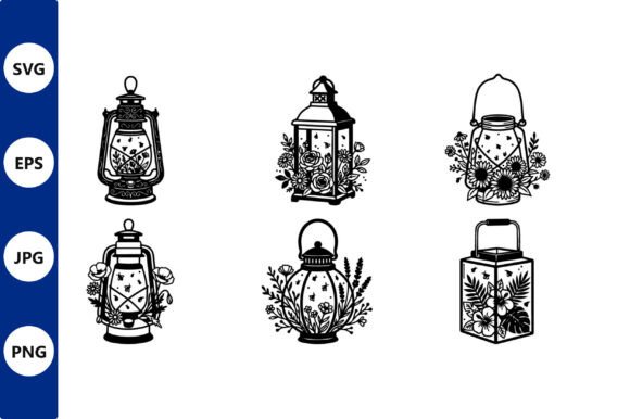 Lantern Floral Line Art Set: A Strategic Asset for Visual Branding