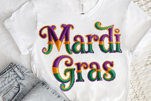 Latch Hook Faux Yarn Mardi Gras PNG Desi: Elevating Digital Craft with Textured Realism