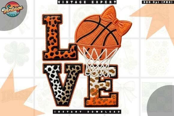 Leopard Basketball Love Crochet Yarn PNG: A Playful Twist for Game Day Designs