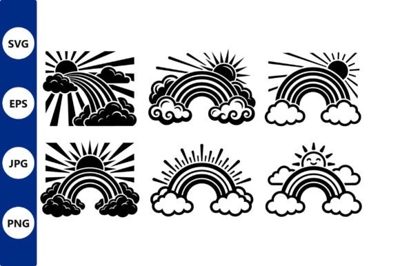 Mastering the Monochrome Aesthetic: The Power of the Rainbow Cloud Line Art Vector Collection