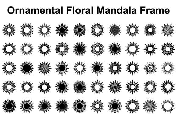 Ornamental Floral Mandala Frame