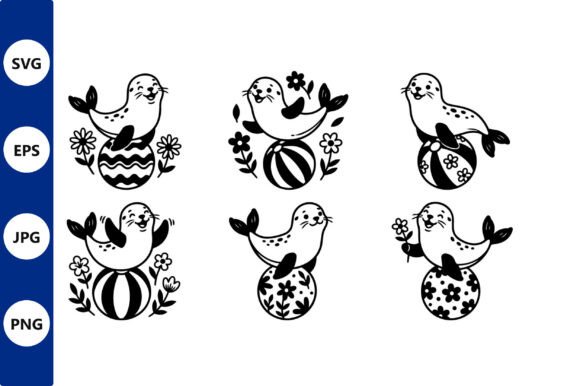 Playful Seal Line Art on Striped Floral: A Guide to Quality and Usage