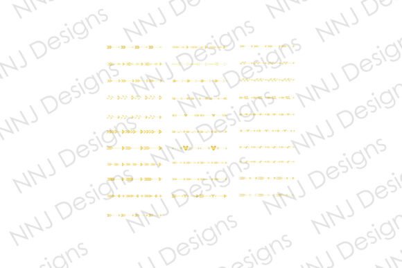 Set of Gold Arrow Line Border PNG: Elevating Digital and Print Designs