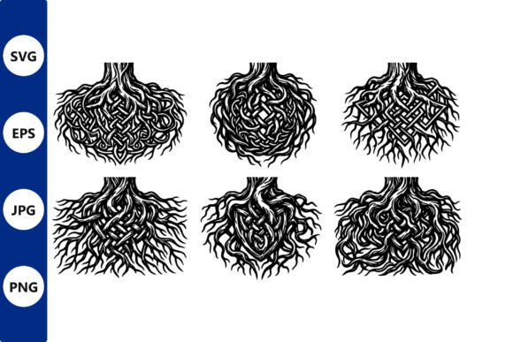 Tangled Root Knot Vector Design: Organic Branding