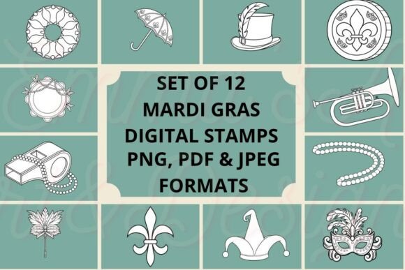 Unlock Creative Possibilities with the Mardi Gras Digital Stamps Bundle