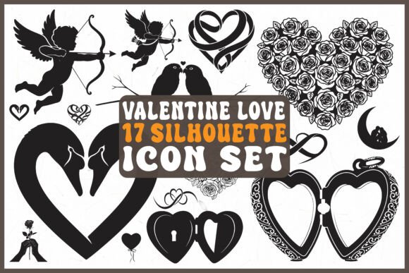 Unlocking Romantic Design: A Guide to the Valentine Love Silhouette Icon Set