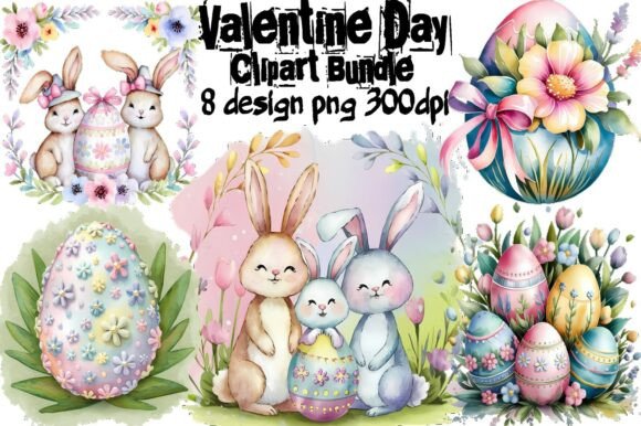 Valentine Day Clipart Bundle PNG Egg
