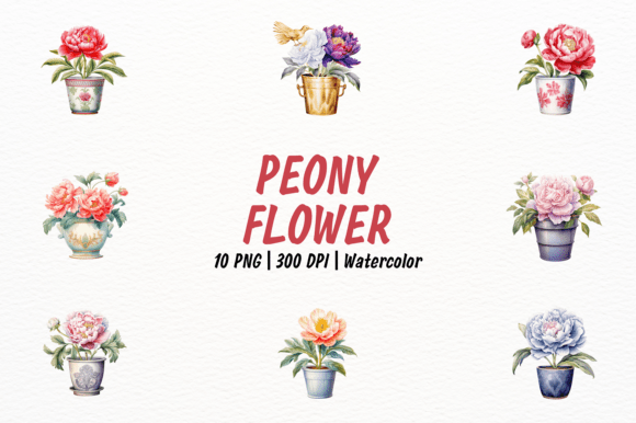 Vintage Peony in Pot Clipart: A Guide to Selection and Application