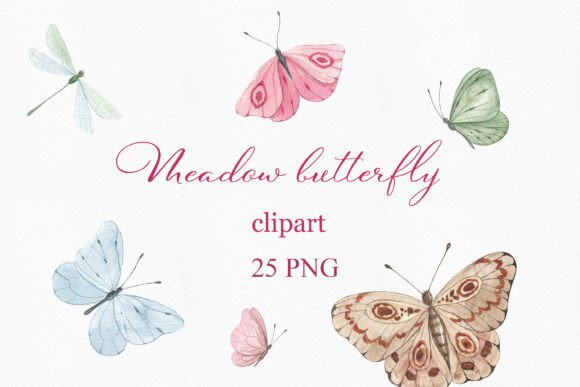 Watercolor Meadow Butterfly Clipart Guide